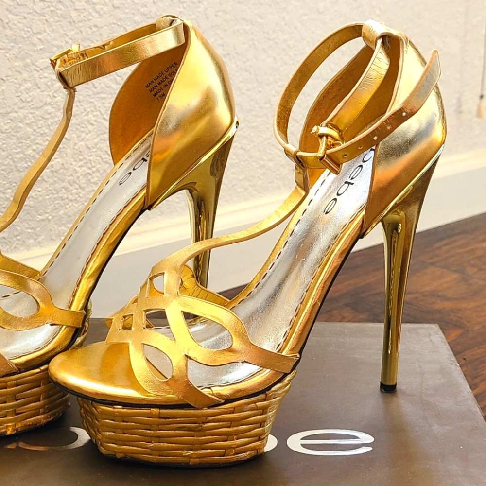 Bebe gold heels